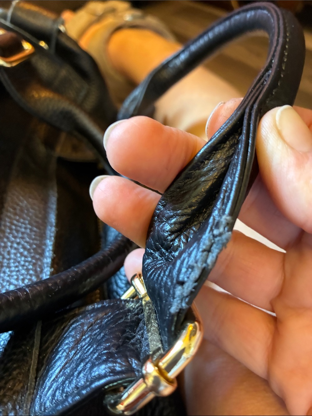 Structured Black Leather Satchel W/Leopard Accent Panel - Picture 15 of 16